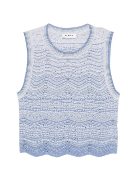 SANDRO decorative knit crop top Blue SFPPU02857