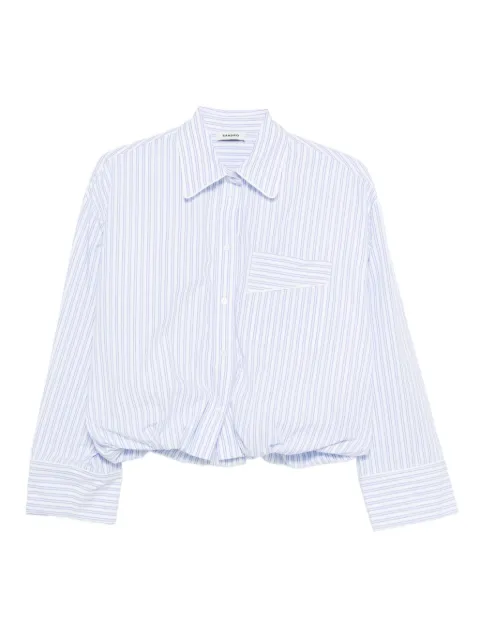 SANDRO cropped striped shirt White SFPCM01599