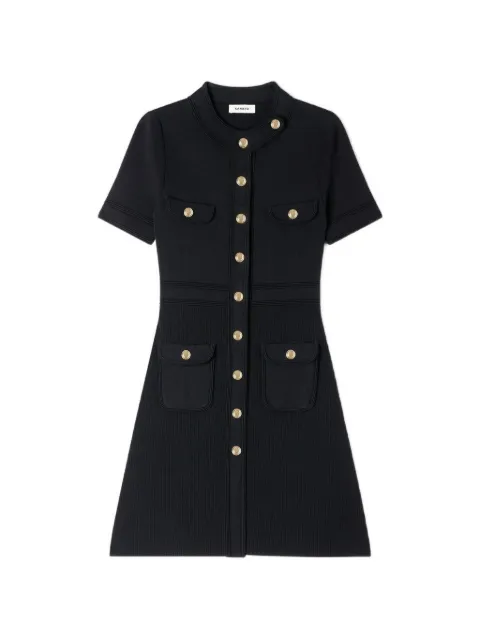 SANDRO button-up knit mini dress Black SFPRO04696