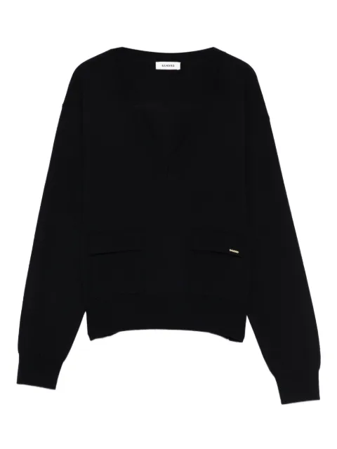 SANDRO V-neck sweatshirt Blue SFPPU02795