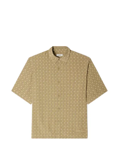 SANDRO loose-fit chain link print shirt Neutrals SHPCM01604