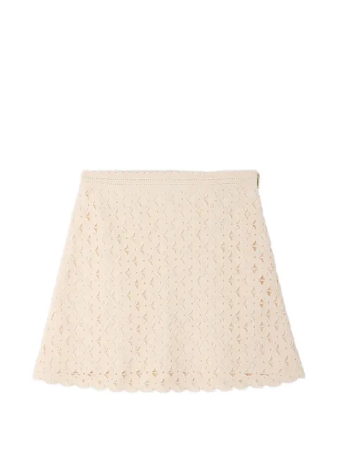 SANDRO mini beaded crochet skirt Neutrals SFPJU01703