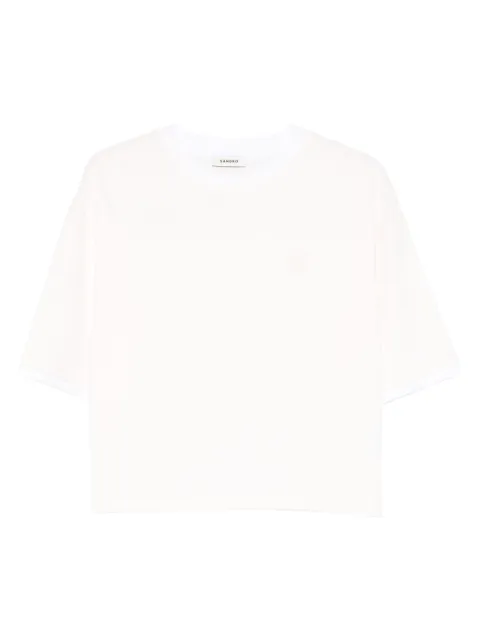 SANDRO logo-embroidered T-shirt Pink SFPTS01796