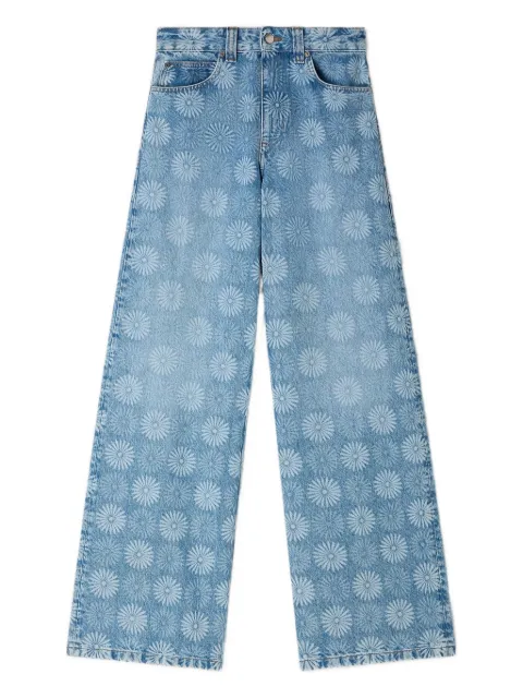 SANDRO wide-leg floral print jeans Blue SFPJE00811
