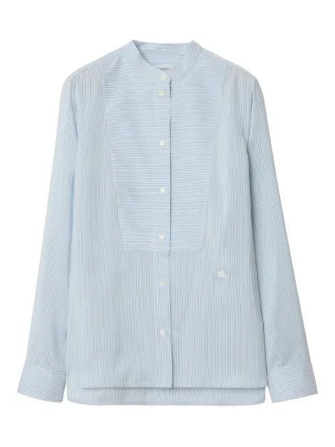 Burberry striped-embroidered silk shirt Blue 8116210