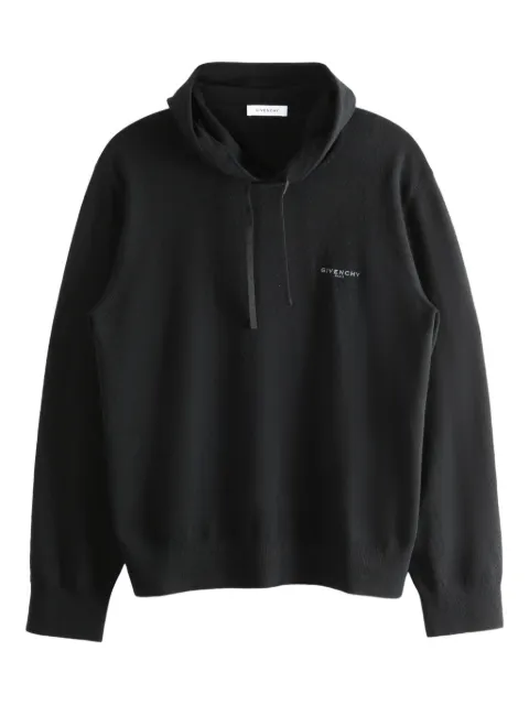 Givenchy logo hooded wool knitwear Black BM90WP4YP3
