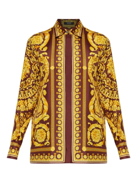 Versace print silk shirt Brown 10013601A04236
