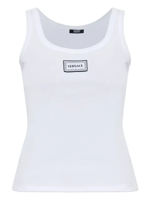 Versace logo-patch tank top White 10232101A17222
