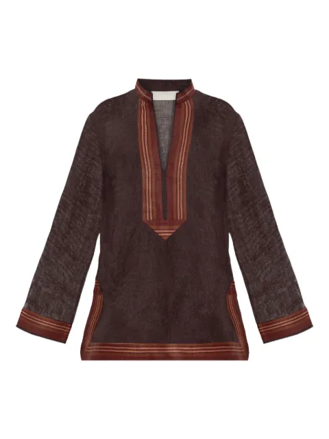 Tory Burch striped-detail blouse Brown 180051