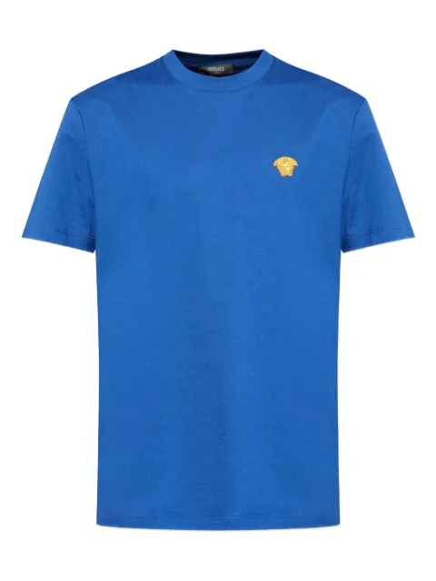 Versace embroidered cotton-jersey T-shirt Blue 10084811A08489