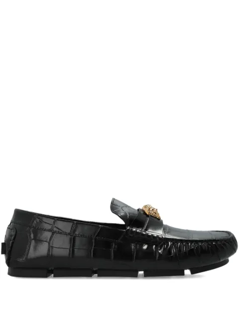 Versace Medusa leather driver shoes Black 10198821A16634