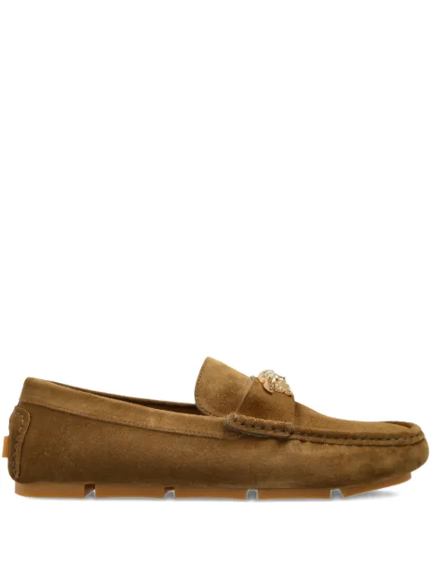 Versace La Medusa suede driver shoes Brown 10198821A09892