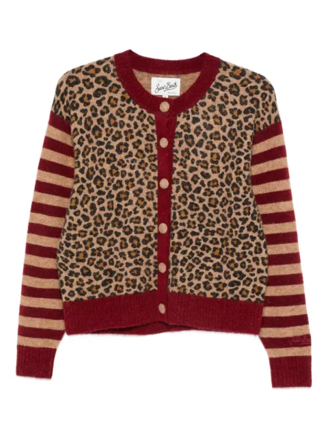 MC2 Saint Barth Heidi leopard striped cardigan Brown HEID002