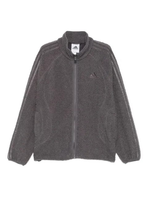 adidas Borg three-stripe zip sweatshirt Grey KR5188