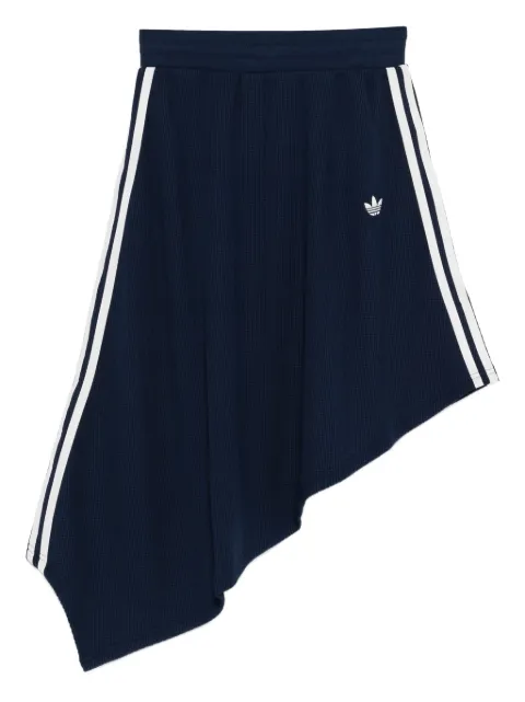 adidas waffle-texture asymmetric midi skirt Blue KS7782