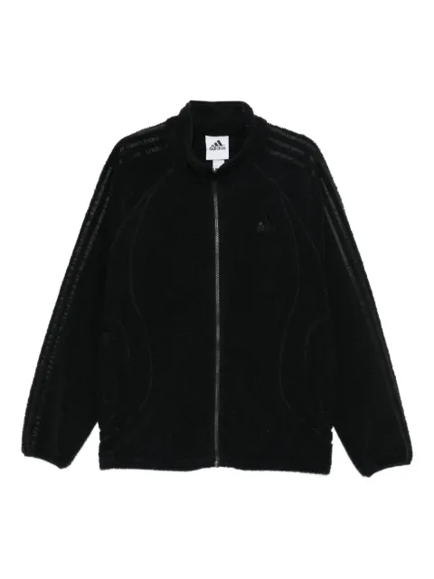 adidas Borg three-stripe zip sweatshirt Black KR5189