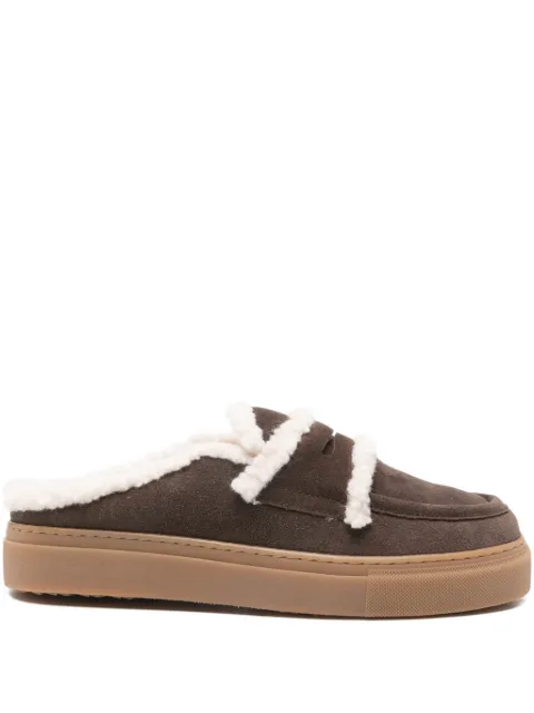 Inuikii shearling strap mules Brown 10040170011152