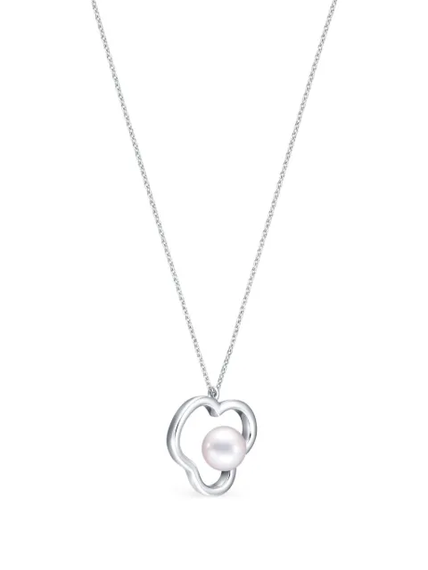 TASAKI 18K white gold Collection Line Chants signature Akoya pearl necklace Silver P17272W