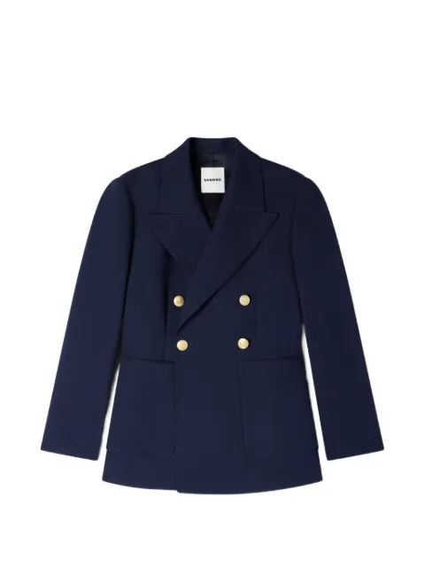 SANDRO double-breasted button blazer Blue SFPVE01300