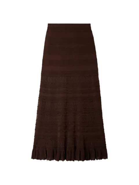 SANDRO pointelle knit maxi skirt Brown SFPJU01665