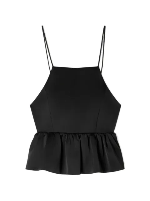 SANDRO ruffled crop top Black SFPTO00854