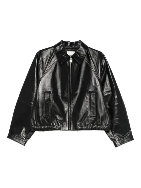 SANDRO lamb leather jacket Black SFPBL01329