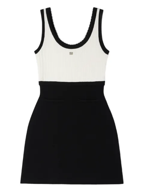 SANDRO two-tone knit mini dress Black SFPRO04695