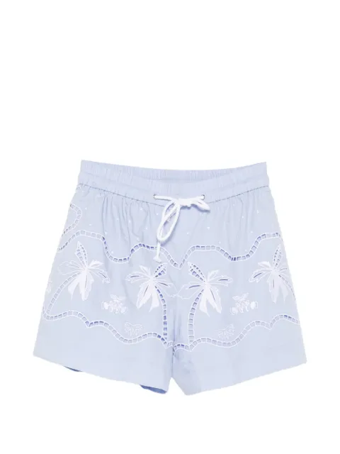 SANDRO broderie-anglaise-embroidered shorts Blue SFPSH00613
