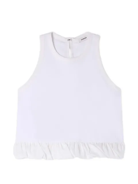 SANDRO ruffle top White SFPTS01770