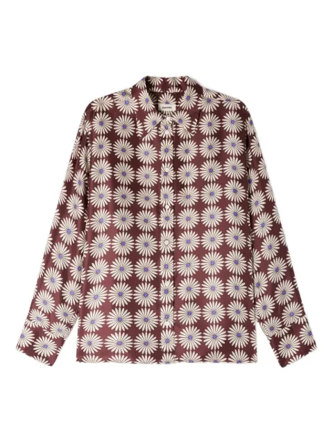 SANDRO floral print silk shirt Brown SFPCM01633