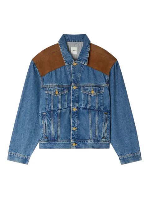 SANDRO denim and suede jacket Blue SFPBL01339