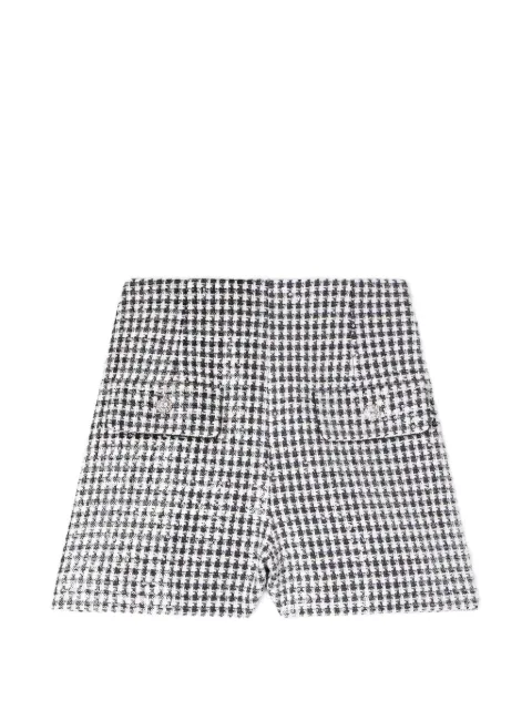 SANDRO sequin houndstooth tweed shorts Black SFPSH00598