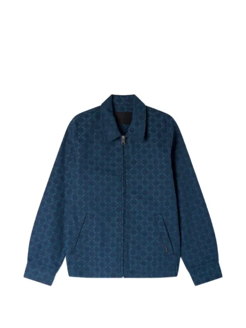 SANDRO square-pattern denim jacket Blue SHPBL01281