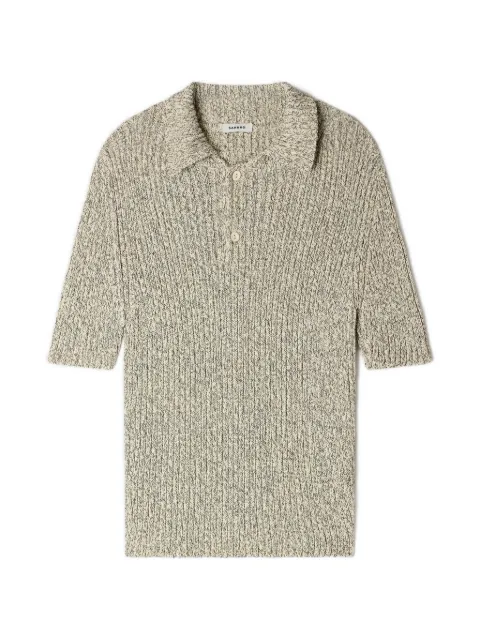 SANDRO marl cotton knit polo shirt Neutrals SHPTR00724