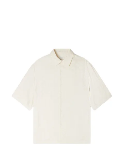 SANDRO square cross loose-fit shirt Neutrals SHPCM01644