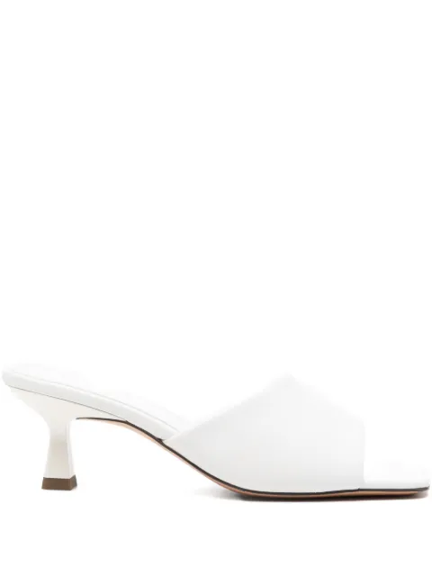 SANDRO smooth leather heeled mules White SFACH01313