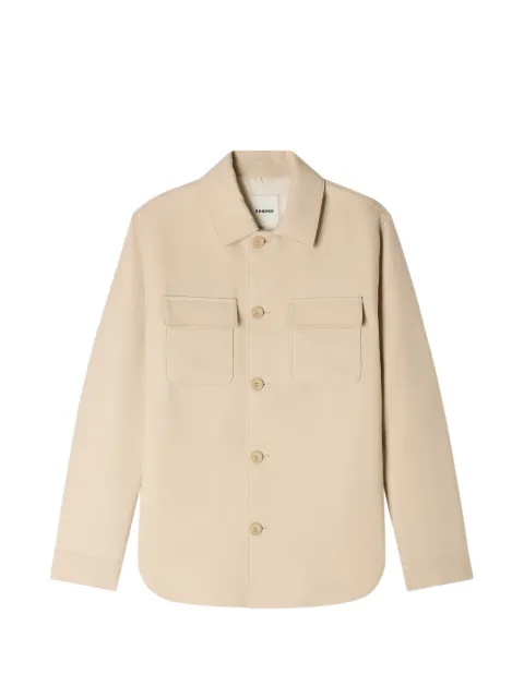 SANDRO buttoned oversized shirt Neutrals SHPBL00963