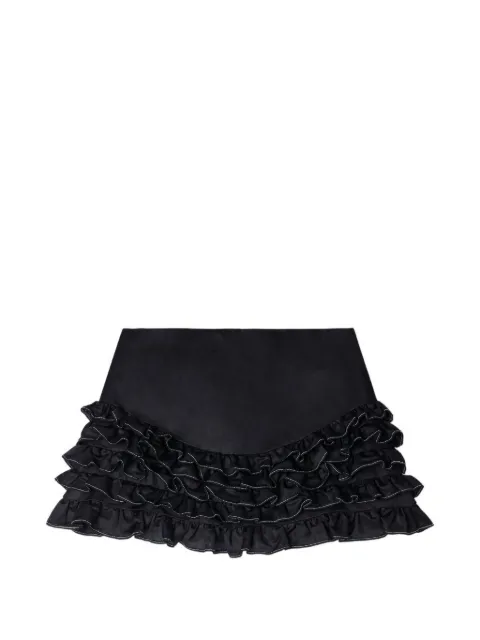 SANDRO ruffled skort with topstitching Black SFPSH00574