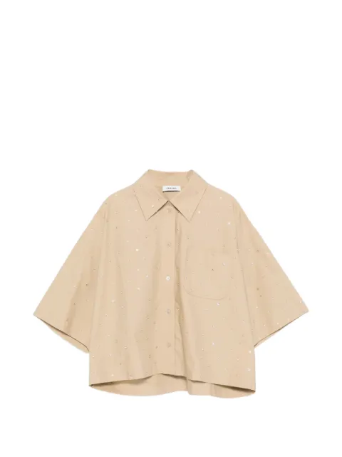 SANDRO cotton shirt with rhinestones Neutrals SFPCM01603