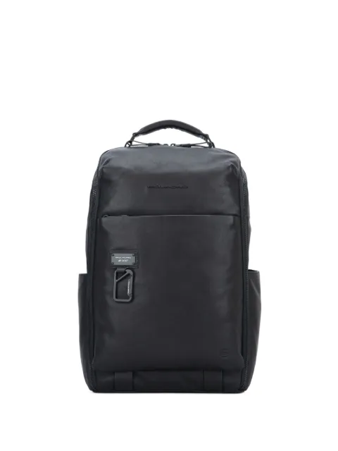 PIQUADRO logo-embossed leather backpack Black CA6645AP
