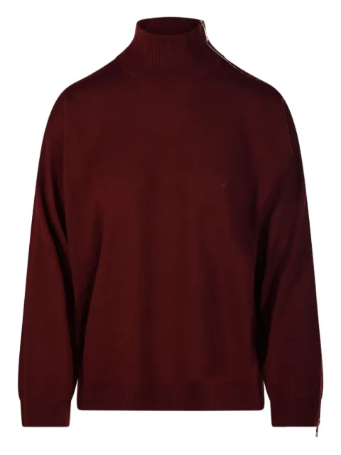 Nude side zip turtleneck sweater Red 1101W25519