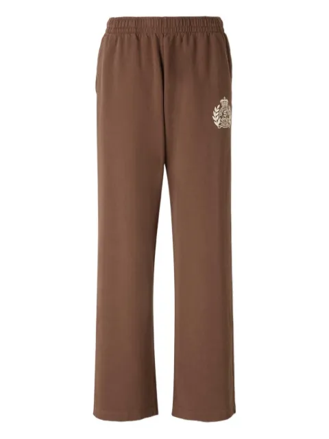 Sporty & Rich Bristol Crest elasticated-waist track pants Brown PA05565243BR03