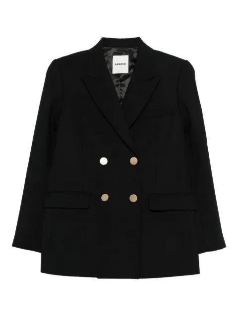SANDRO double-breasted wool blazer Black SFPVE01310
