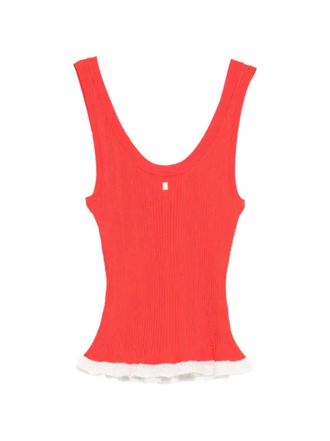 SANDRO knit and lace top Red SFPPU02778