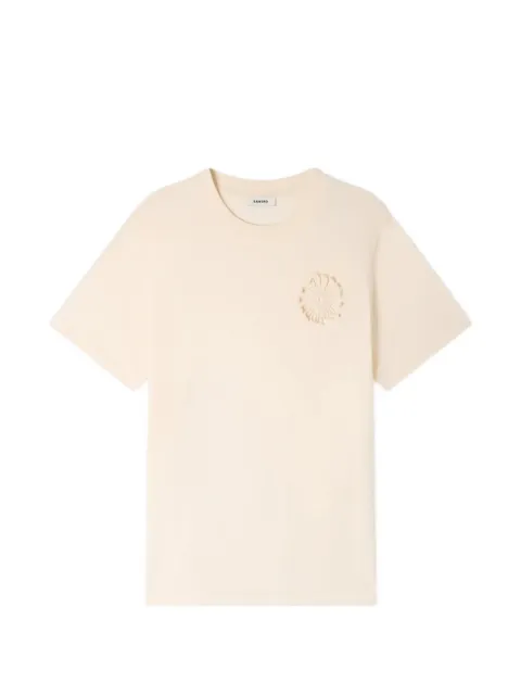 SANDRO cotton crochet flower T-shirt Neutrals SHPTS01822