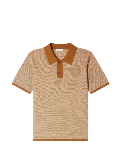 SANDRO square cross polo shirt Neutrals SHPTR00667