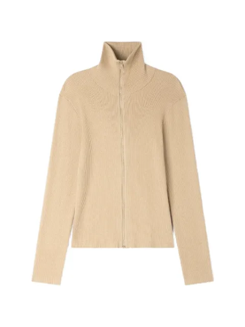 SANDRO zip cardigan with standing collar Neutrals SHPTR00560