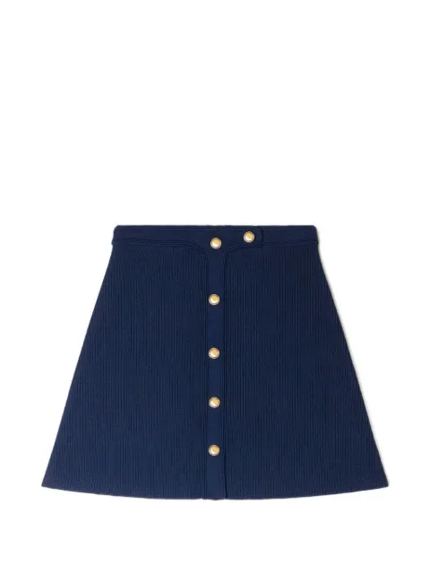 SANDRO mini ribbed skirt with press studs Blue SFPJU01603