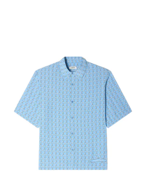 SANDRO link print loose-fit shirt Blue SHPCM01604