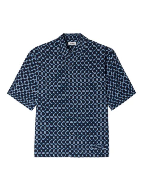 SANDRO link print loose-fit shirt Blue SHPCM01604